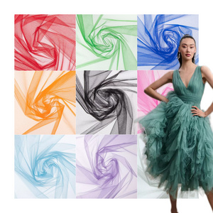 Hot sale 100% polyester colourful  net tulle mesh  for wedding party dress fancy bridal fabric