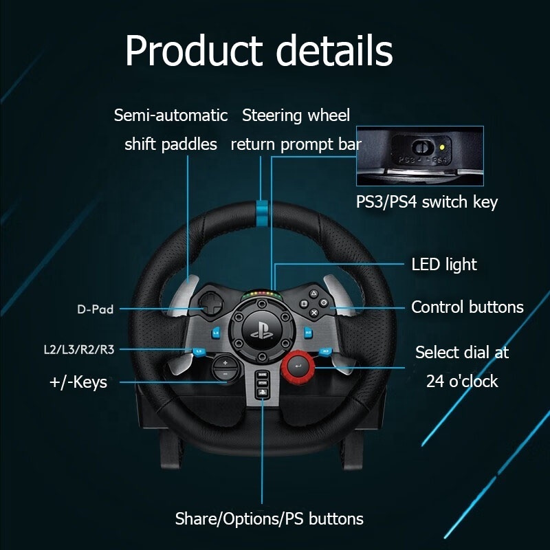 Original Logitech G29 Feedback Driving Force Racing Wheel Set With Responsive Pedals And Driving Force Shifter For Pc Xbox