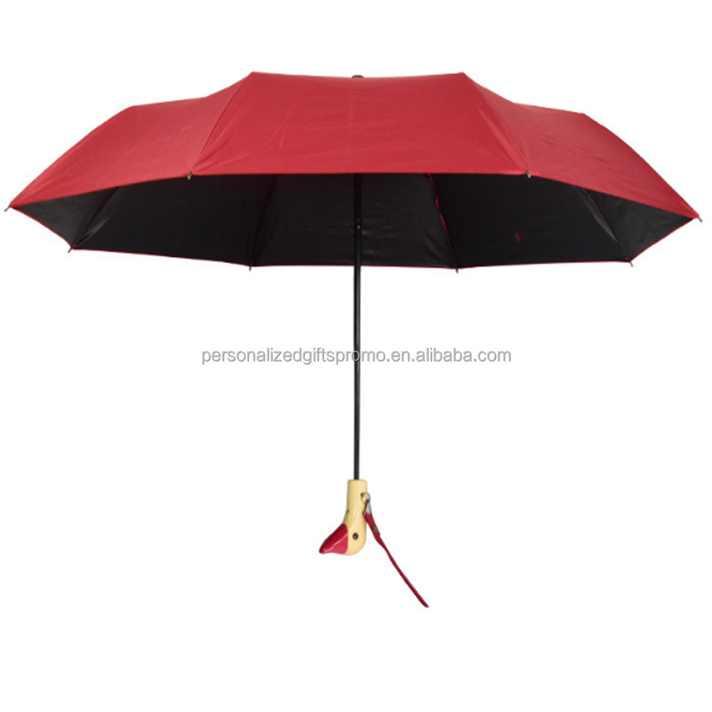 Umbrellas Folding Portable Tri folding umbrella 190T Pongee fabric Manual Tri Folded Duck Head Umbrellas