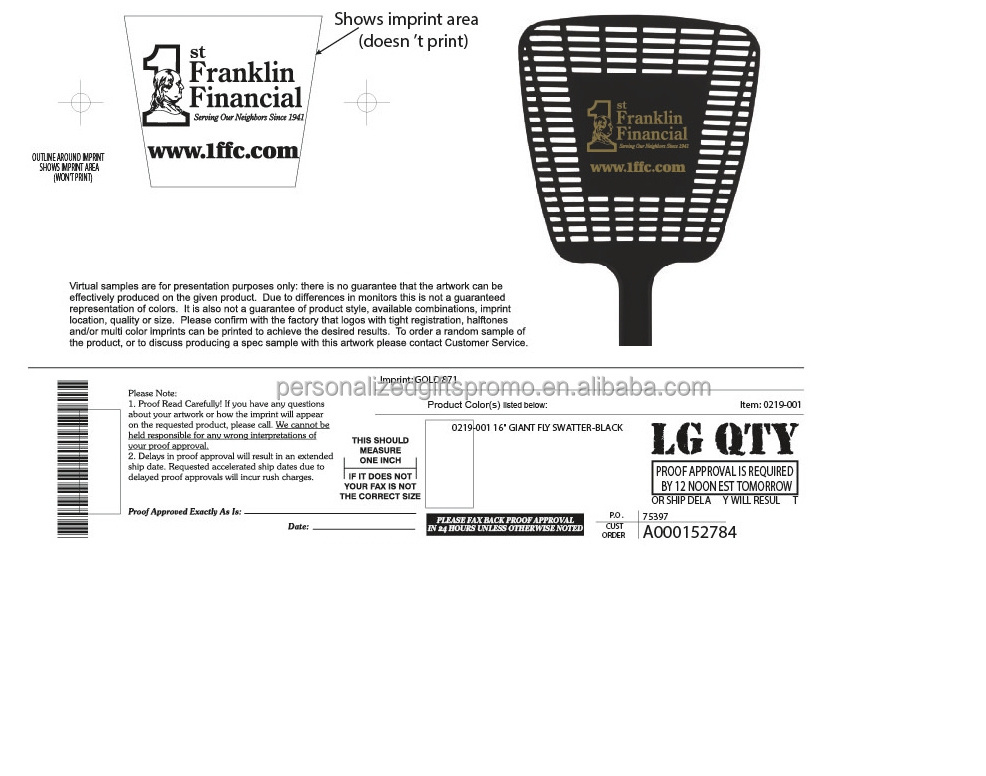 Keep away pesky pests Great promotional item for household office picnics hotel Custom plastic Fly Swatters