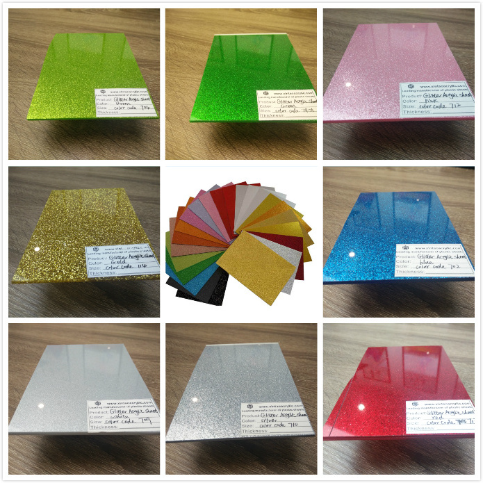 Xintao Opal 1/8 Inch Colorful Glitter Cast Acrylic Glass Sheet For Table Office Room Divider