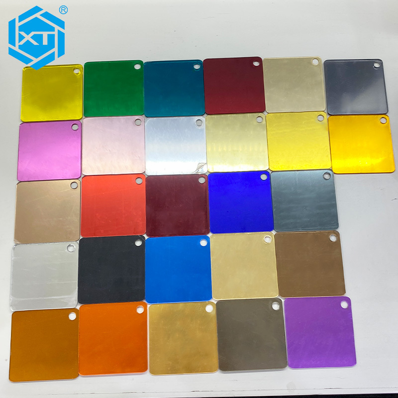 Flexible Plastic Mirror Panel Gold Silver Color Lasering Cutting Self Adhesive Acrylic Mirror Sticker Sheet 1mm