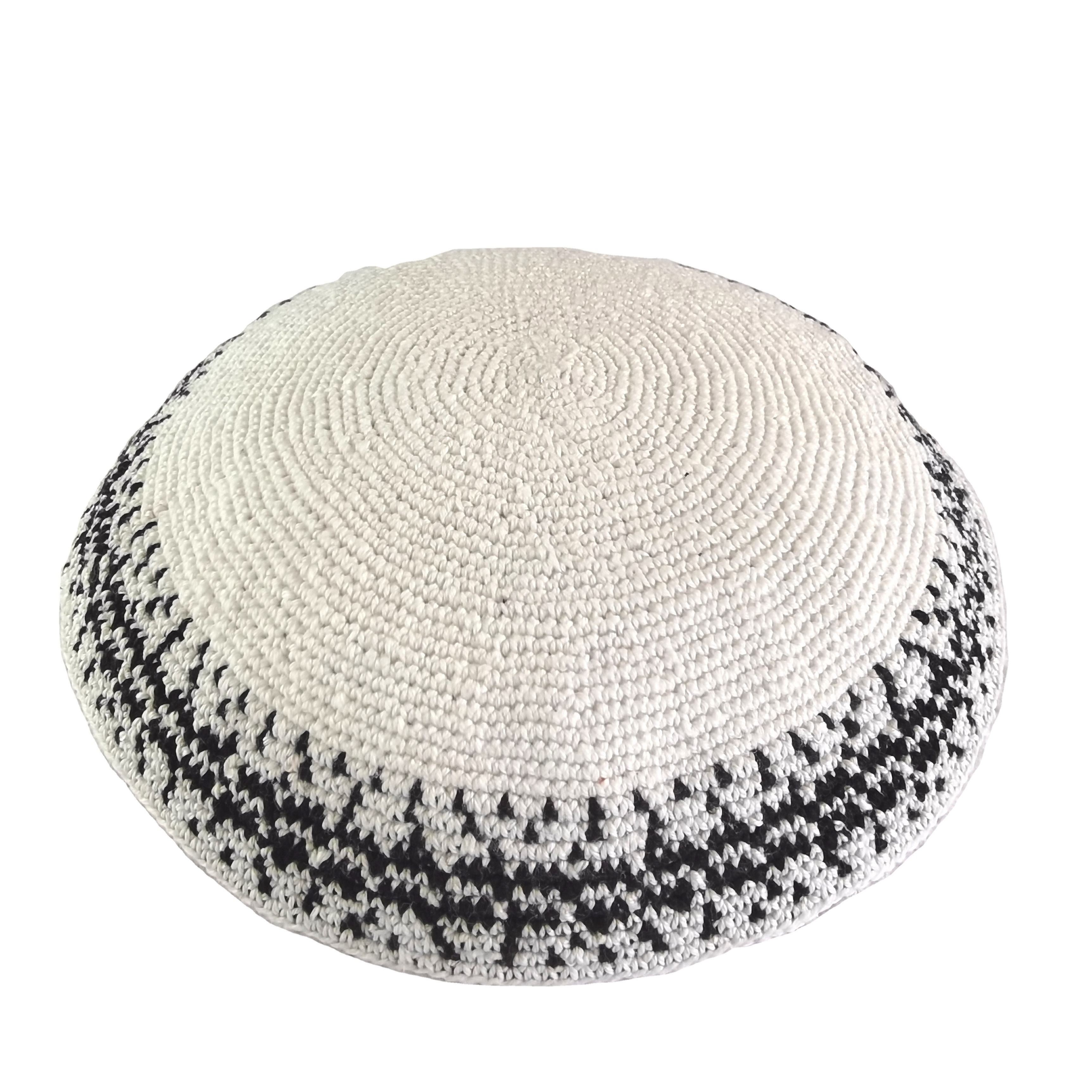 Custom Logo Hand Crocheted High Quality Yarmulka Jewish Kippah Comfortable Kippah Jewish Kippot