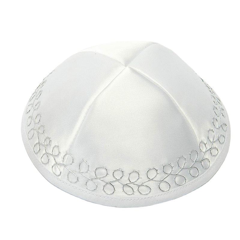 High Quality Men Boys And Kids All Size Custom Logo Polyester Satin Jewish Kippah