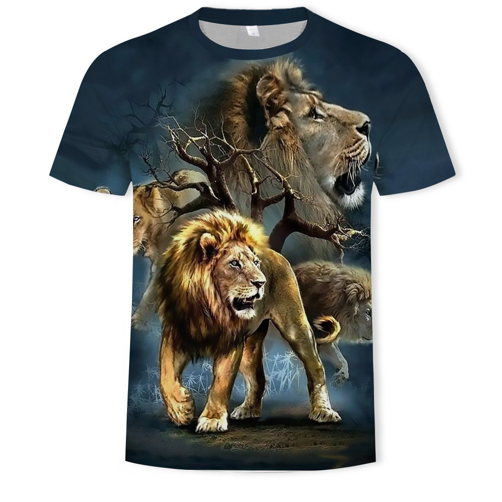 Wholesale Animal Unisex Sublimation Polyester Men'S Casual 3d T-Shirts 3d Custom Printing 3d T-shirt