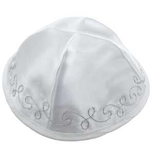 High Quality Men Boys And Kids All Size Custom Logo Polyester Satin Jewish Kippah