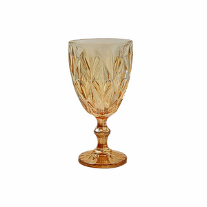 Amber Colored Wholesale Wine Glass Cups Luxury Cocktail Wine Glasses Drinking Juice Cup For Bar Party Wedding