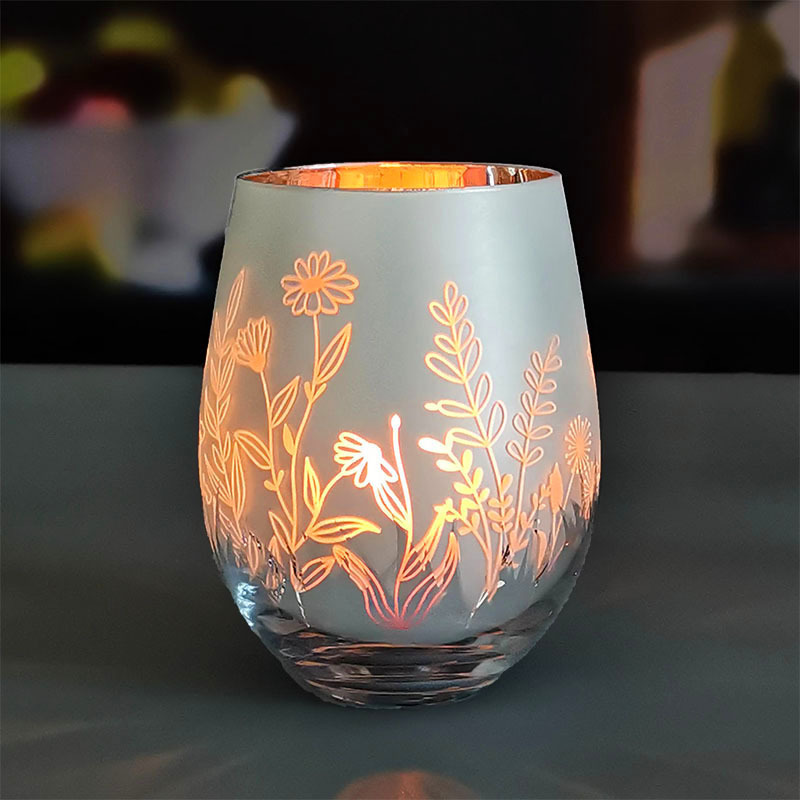 Electroplating Frosted Tealight Candle Holder Creative Colored Iridescent Candle Jars Premium Votive Glass Candle For Festival