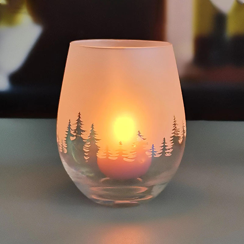 Electroplating Frosted Tealight Candle Holder Creative Colored Iridescent Candle Jars Premium Votive Glass Candle For Festival