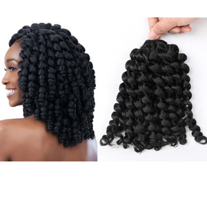 Wholesale 8inch Model Model Glance Crochet Braids Jumpy Wand Curl Hair Extensions Synthetic Top Quality Bouncy Curl