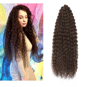 Russian 30 Inch Extra Long Deep Wave Crochet Braids Bulk Hair Synthetic Curly Ocean Wave Braiding Hair