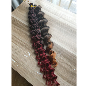 Wholesale stock Synthetic Premium Fiber Deep Twist Braiding Hair Crochet Attachments Hair Bulk