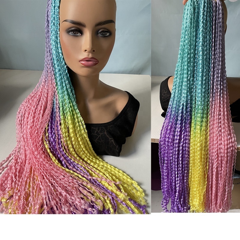 Synthetic Ombre Zizi Curly Braid Crochet Hair Extensions 24 inches 100g Tiniest Box Twist Wave Braiding Micro Box Braid