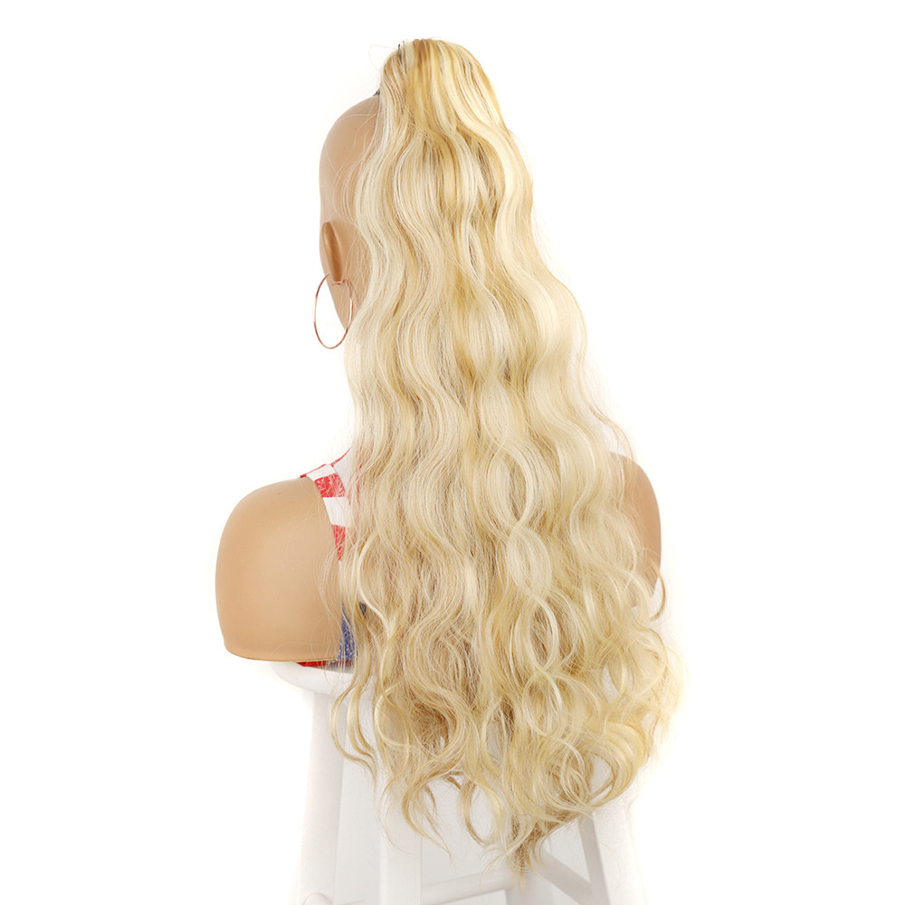 60cm Long Synthetic High Temperature Fiber Ponytail Hair Piece Extensions Body Wave Wrap Around Pony Tail