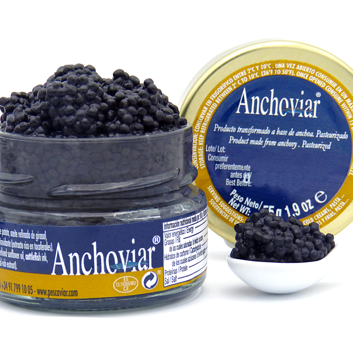 Anchovy Pearls - Anchoviar 50g (Spain) glass jar 1oz cantabrian sea Mediterranian diet blue fish oily fish gluten free salad