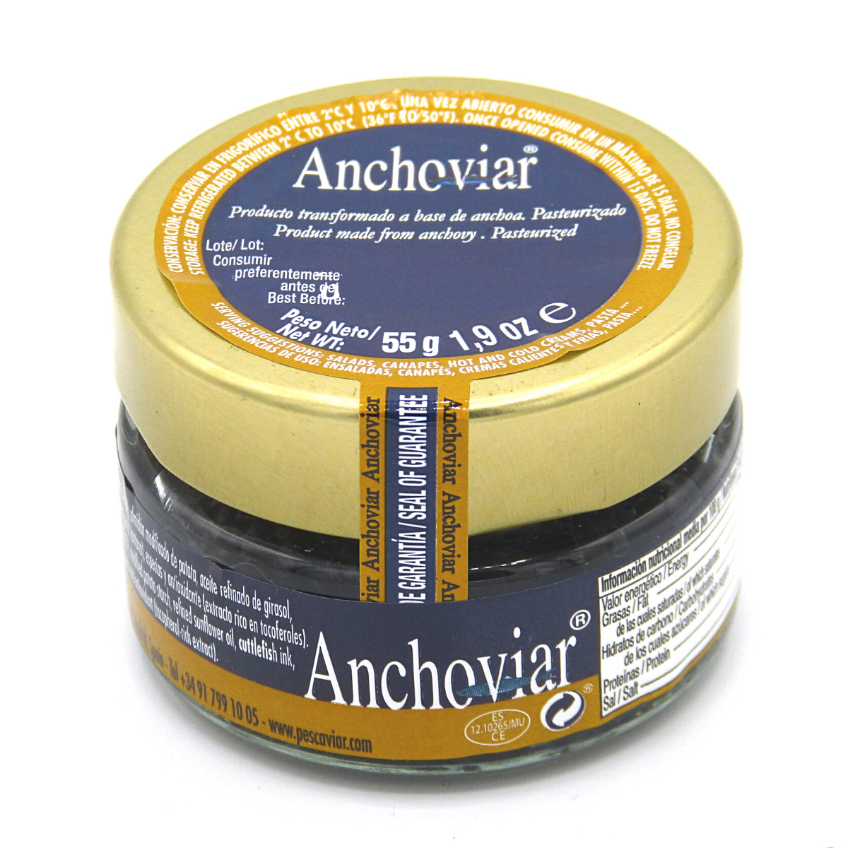 Anchovy Pearls - Anchoviar 50g (Spain) glass jar 1oz cantabrian sea Mediterranian diet blue fish oily fish gluten free salad