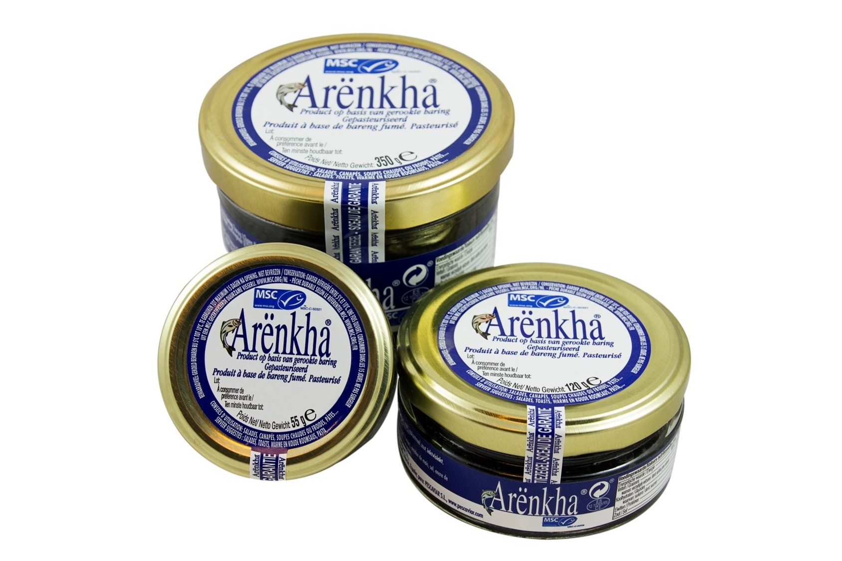 Herring Pearls - Arenkha 55g glass jar 1oz seafood MSC certified ecolabel chilled Spain European Union Caviar substitute