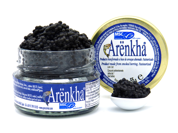 Herring Pearls - Arenkha 120g glass jar 4oz seafood MSC certified ecolabel chilled Spain European Union Caviar substitute