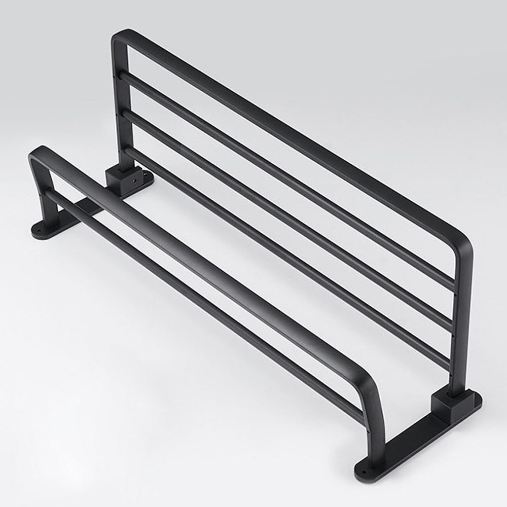 No drilling wall mounted  black bathroom towel rack aluminum self adhesive black towel rack