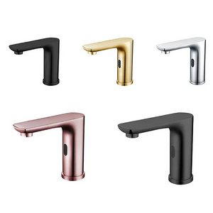 Gold automatic smart faucet brass automatic sensor basin type faucet modern luxury water faucet for hotel bathroom