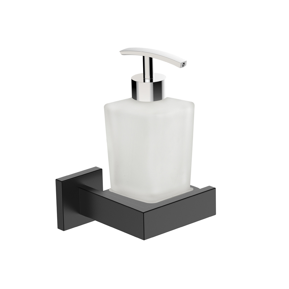 New design square black stainless steel bathroom accessories set for hotel