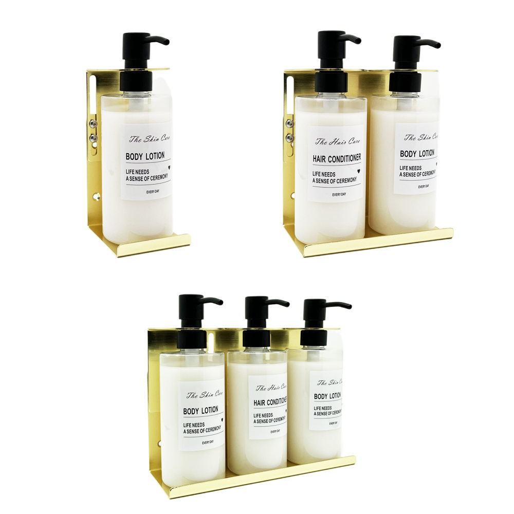 superior quality 2 in 1 gold hotel shampoo and soap soap dispenser