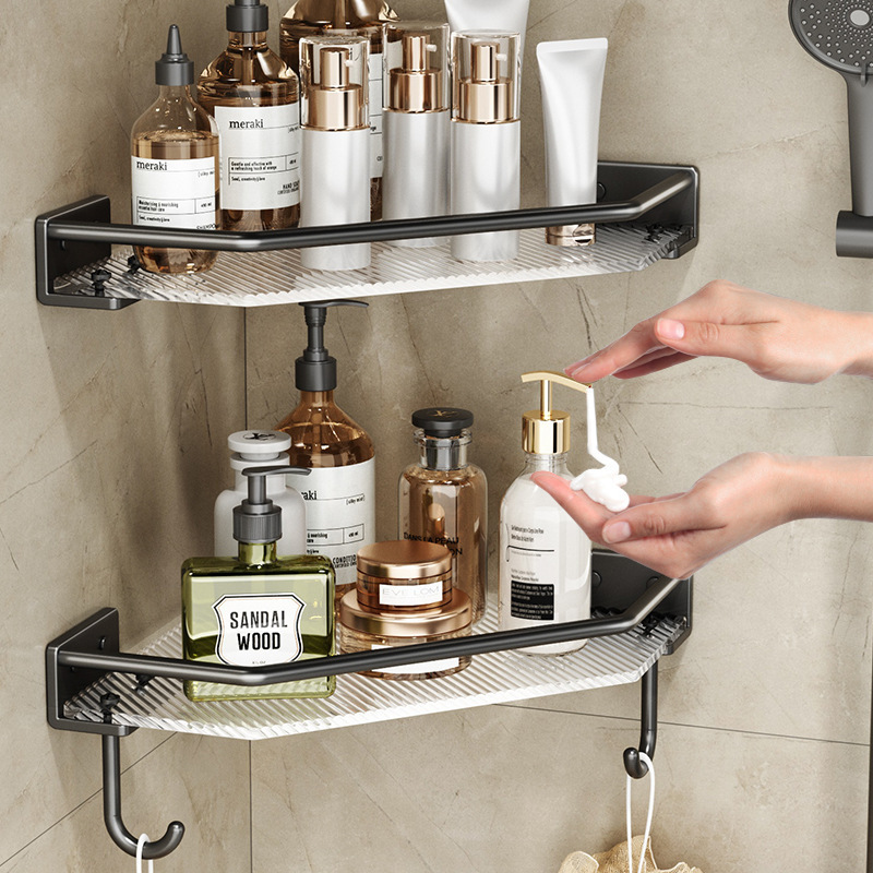 High Quality Matte Black Aluminum Shower Caddy Shower Shelf For Bathroom