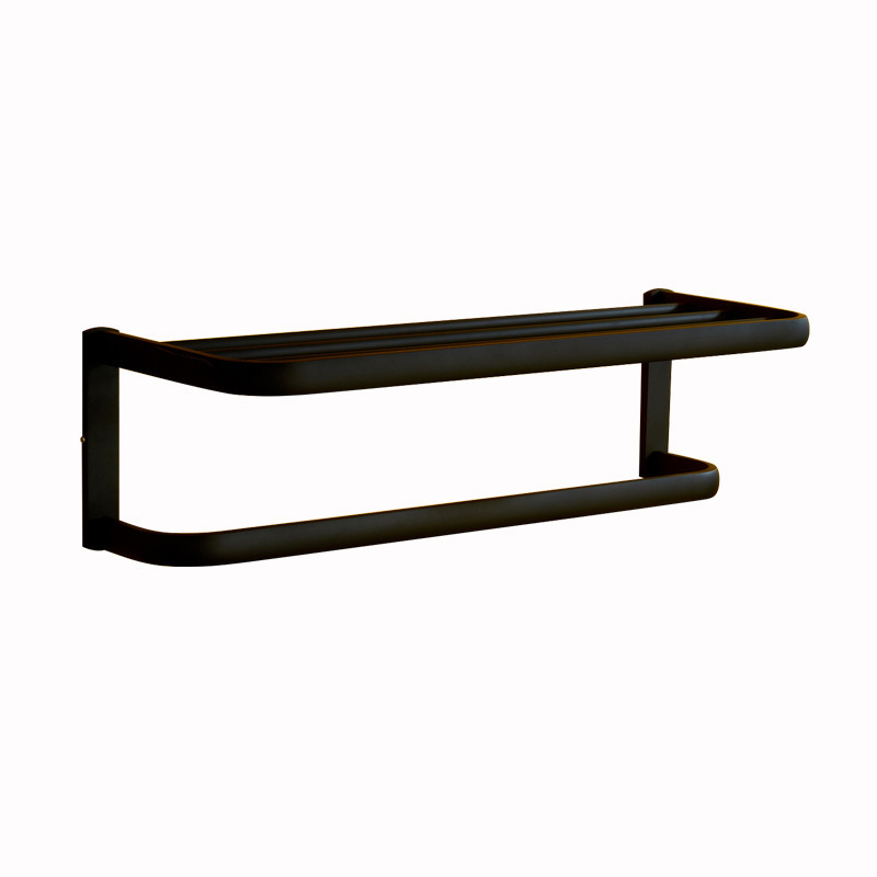 2019 new popular bathroom accessories towel rack in rubber matt black