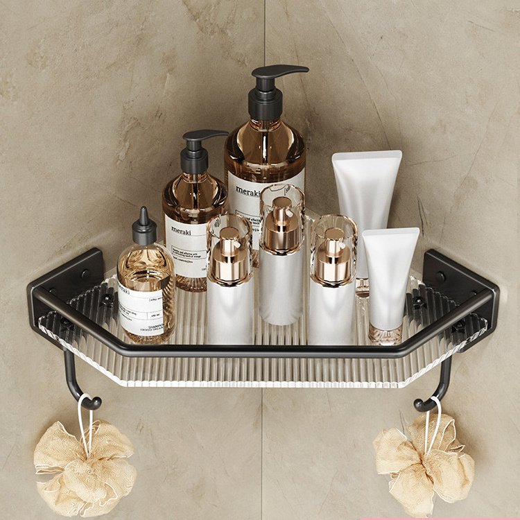 High Quality Matte Black Aluminum Shower Caddy Shower Shelf For Bathroom