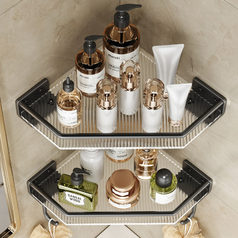 High Quality Matte Black Aluminum Shower Caddy Shower Shelf For Bathroom