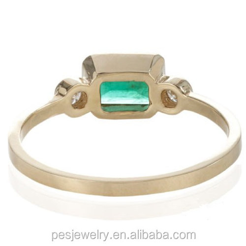 PES Fashion Jewelry! Green Colombian Emerald Gemstone Solid Ring (PES6-1579)