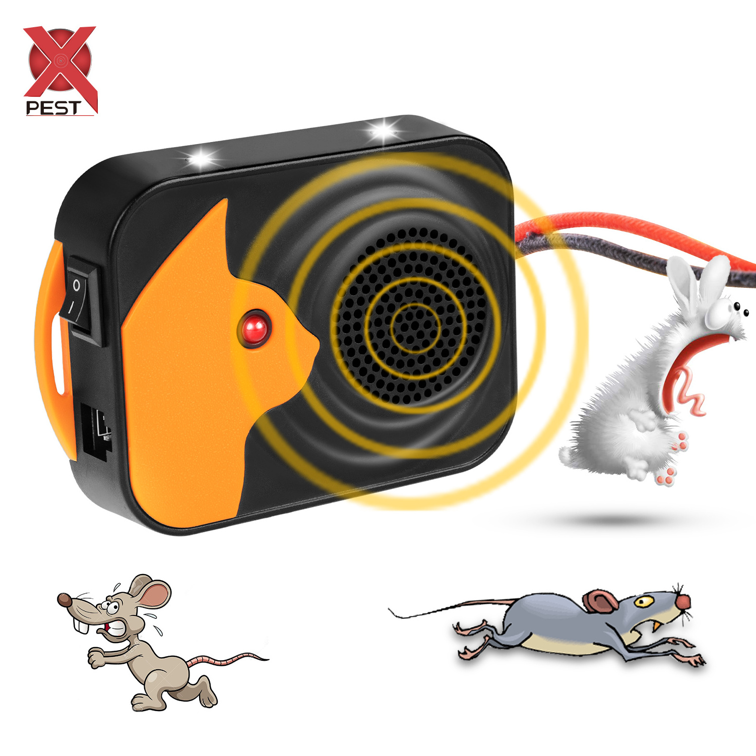 X-pest Mouse Repellent with Sound Wave Ultrasonic Pest Repeller in Low Power Consumption Rodent Repeller for Protecting Car