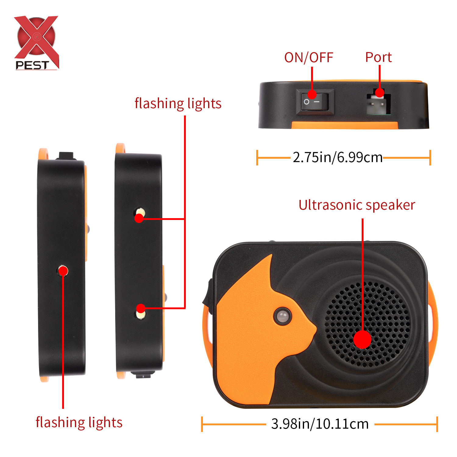 X-pest Mouse Repellent with Sound Wave Ultrasonic Pest Repeller in Low Power Consumption Rodent Repeller for Protecting Vehicle