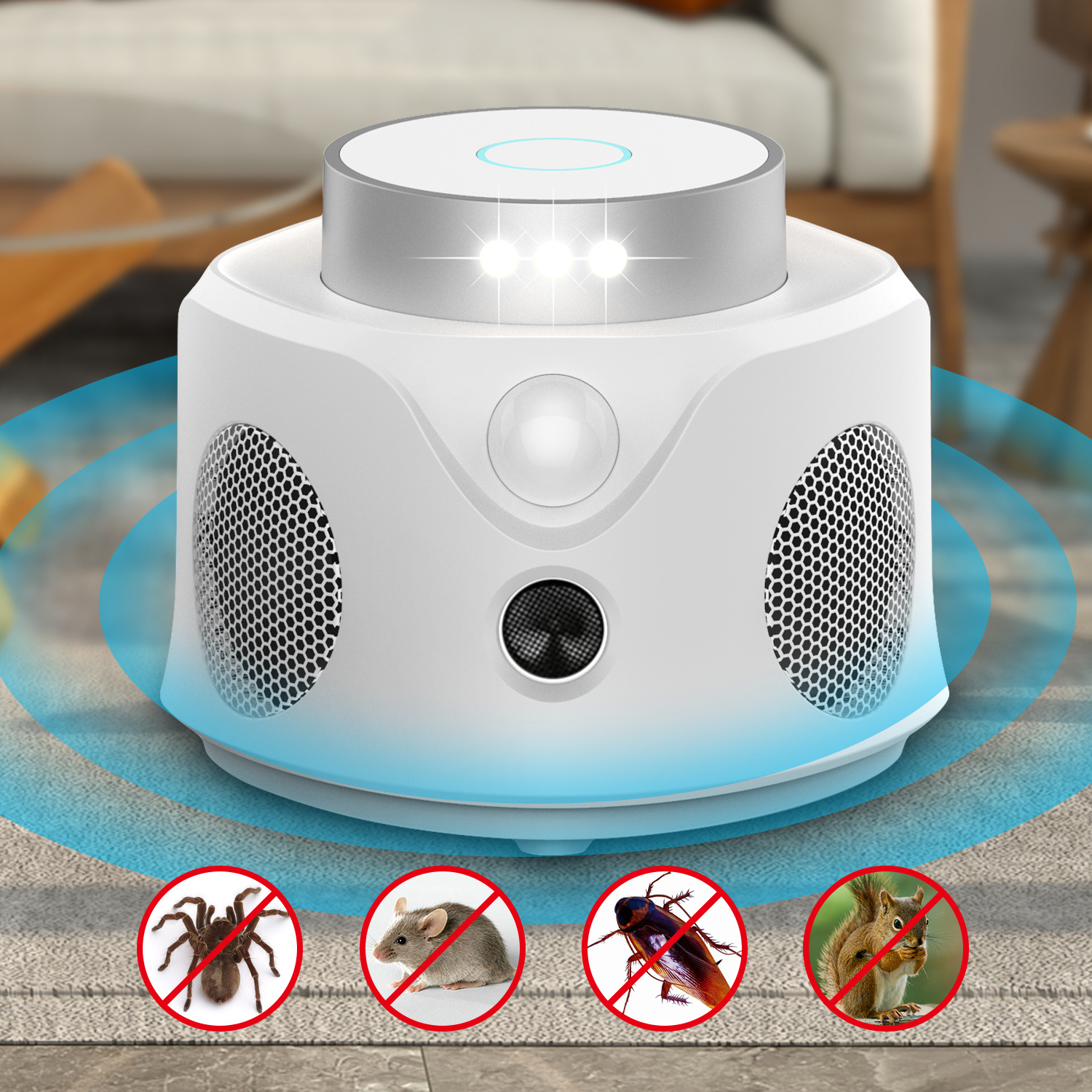 X-PEST Electronic 360 Motion Activaed Ultrasonic Mouse Repeller UR02S Pollution Free Indoor Plug In Rat Mice Deterrent Repelle