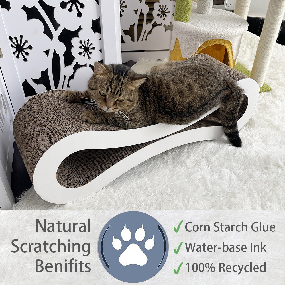 Low Quantity 100%Recycled Corrugated Paperboard Lounge   Durable Cat Scratching Super Big Pad Reversible   Cat Scratcher