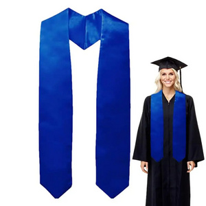 Hot Sell Customize Wholesale High Quality White Sublimation Gown Flag Custom Graduation Sash Stole With Logo 60 Inch 72 Inch