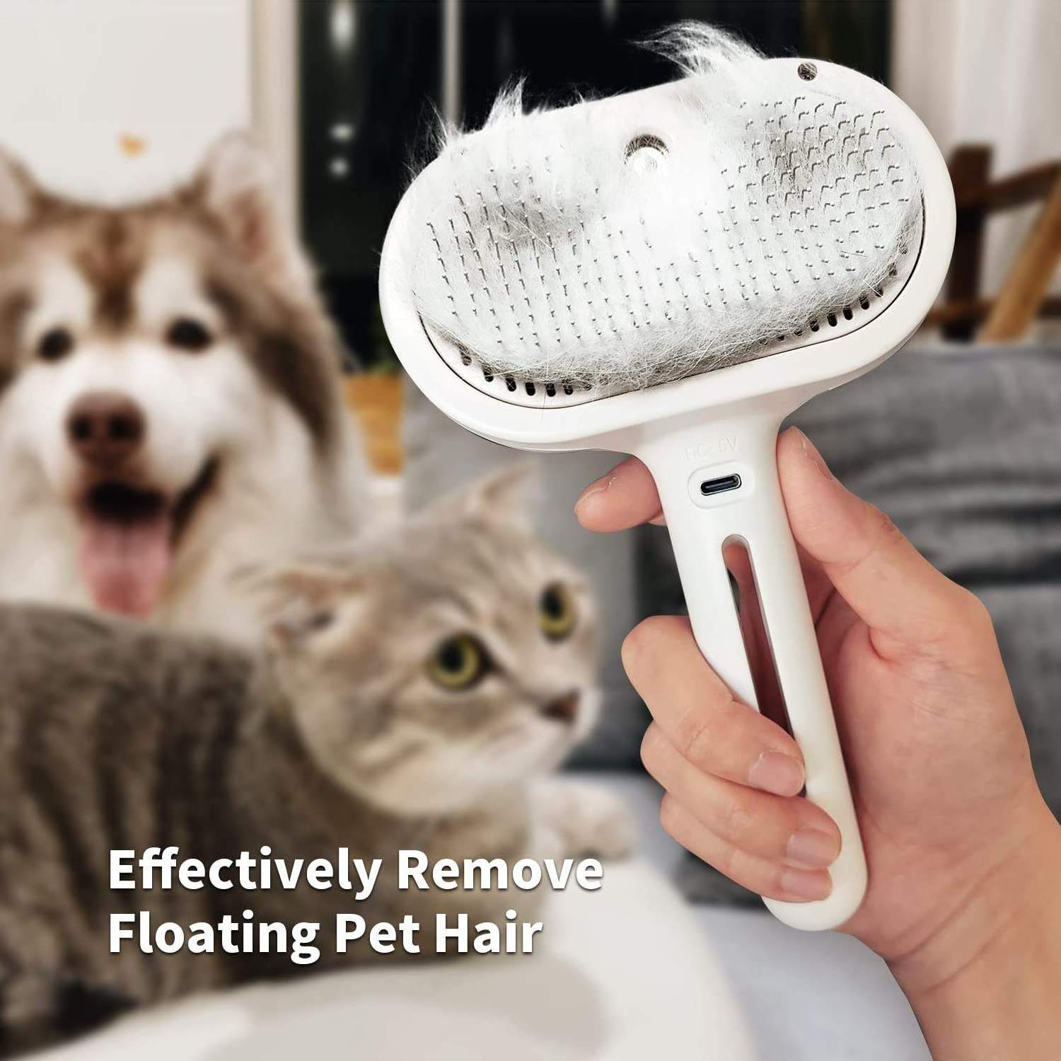 Spray Pet Dog Cat 3 In 1 Massage Grooming Comb Self Cleaning Slicker Brushes Cat Steamy Brush