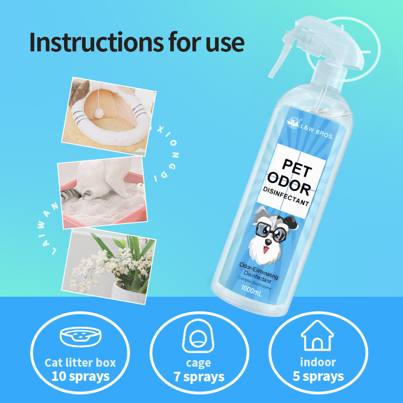 Odor Removing Antibacterial Pet Spray to Eliminate Cat Litter Smell, Potty Pad Smell & Pet Odor Smell