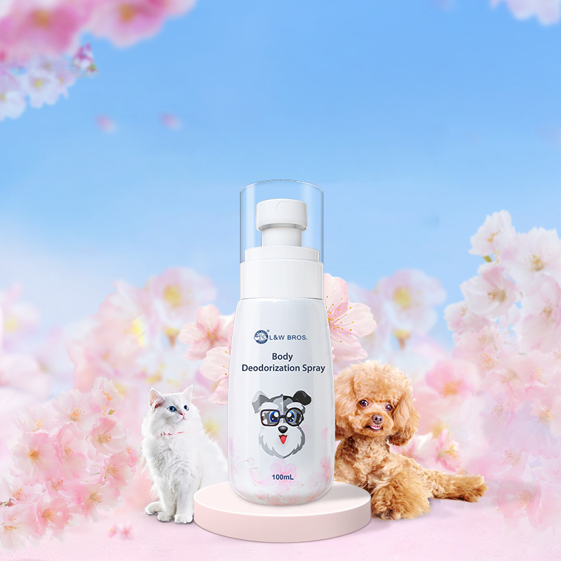 Peach scented Pet Deodorizing & Refreshing Spray 99.99% Antibacterial Rate Cat Dog Body Deodorant Spray Pet Deodorant Spray