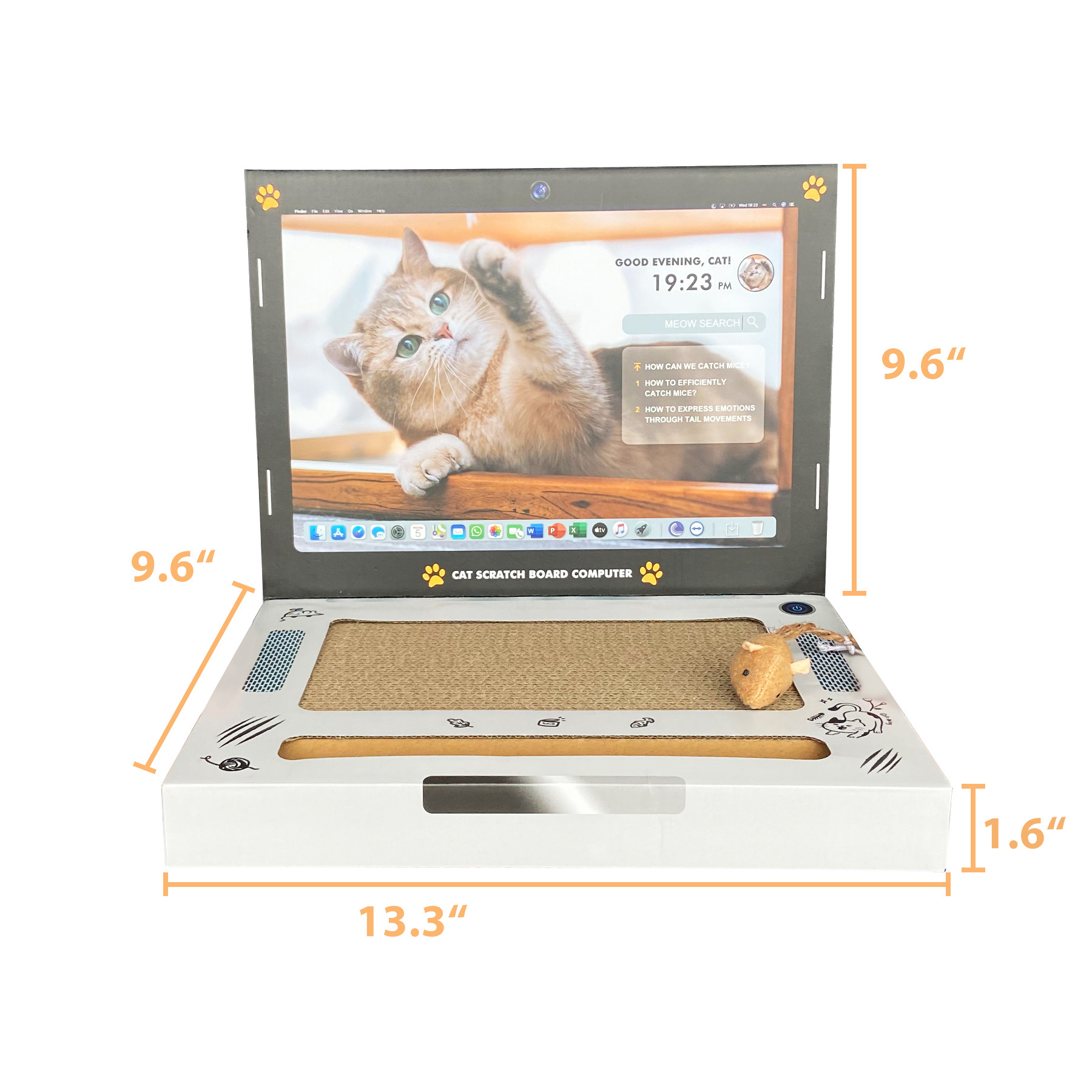 Wholesale Laptop Cat Scratch Board Computer Cat Scratcher Cardboard Thicken Corrugated Cat Scratcher Toy