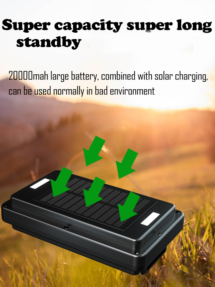 Highly qualified Black solar powered gps tracking device anti theft Magnetic suction charging gps livestock tracker for cattle