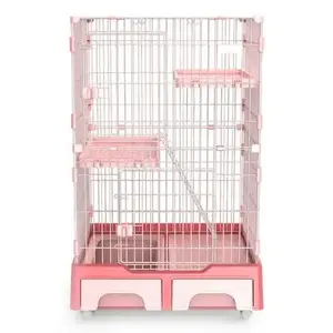 Wholesale Multi layer design, Strengthen door locks Multi Functional Large Space cat cage villa luxury with litter box