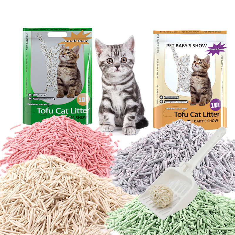 flushable natural  light weigh low price mixed supplier pink plant organic eco-friendly broken Bentonite And Tofu Cat Litter