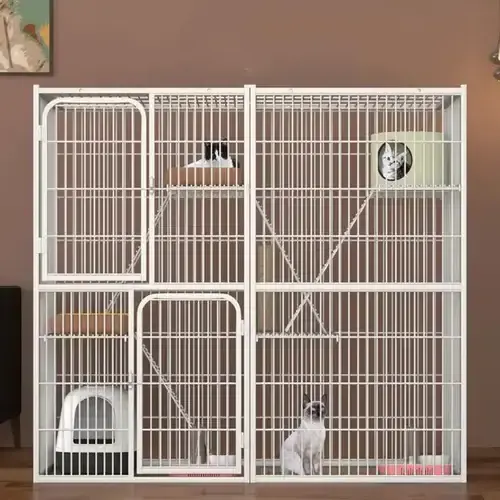 Lengthened and Heightened, Large Space, Double Door Design indoor large big cat cage houses villa cat tube cage