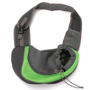 Green Waterproof Dog Poop Bag Pet Sling Carrier Sling Carrier For Dogs Cats Adjustable Strap Mesh Hand Free Dog Satchel Carrier