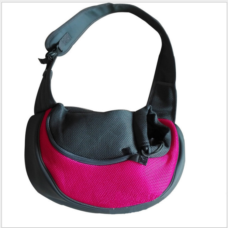 Plum Waterproof Dog Poop Bag Pet Sling Carrier Sling Carrier For Dogs Cats Adjustable Strap Mesh Hand Free Dog Satchel Carrier