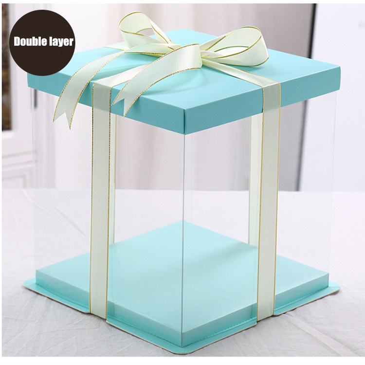 12 inch decorative Birthday  cake boxes  clear plastic wedding cake box