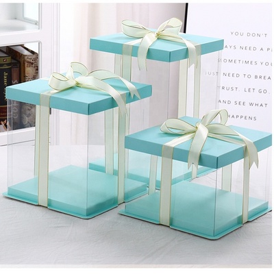 12 inch decorative Birthday  cake boxes  clear plastic wedding cake box