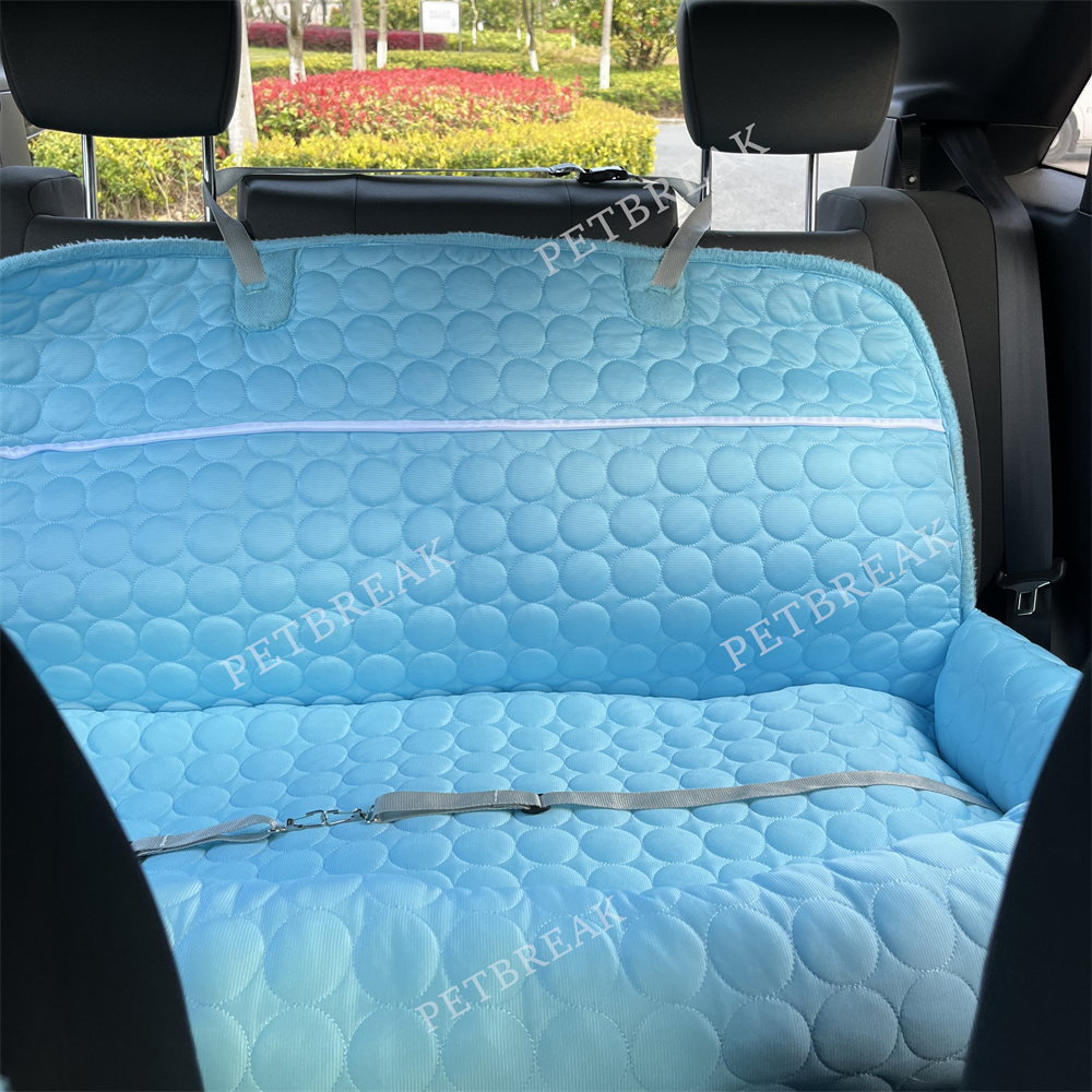 Dog Sofa Bed Pet Car Booster Seat Cooling soft 2-seat pet safety seat round ice silk dog bed  for summer for large dogs