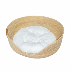 All Seasons Soft pet cat Nest Basket Rattan Pet Beds round Indoor Cats nest Durable removable breathable Cat Bed